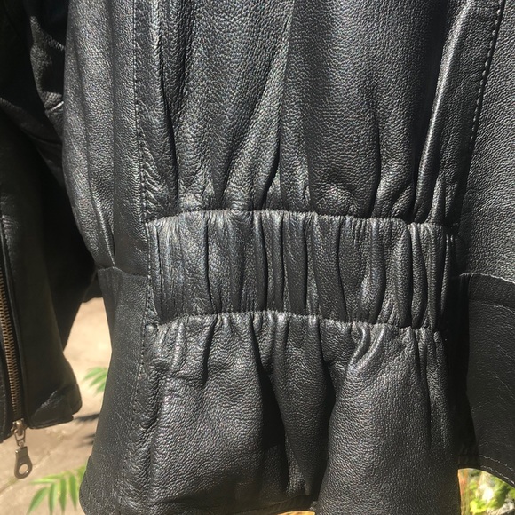 Vintage Boxy Leather Jacket Size 10 - Picture 3 of 6
